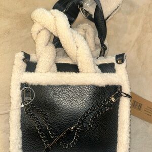Steve Madden Stylish Black and Cream Women's Bag